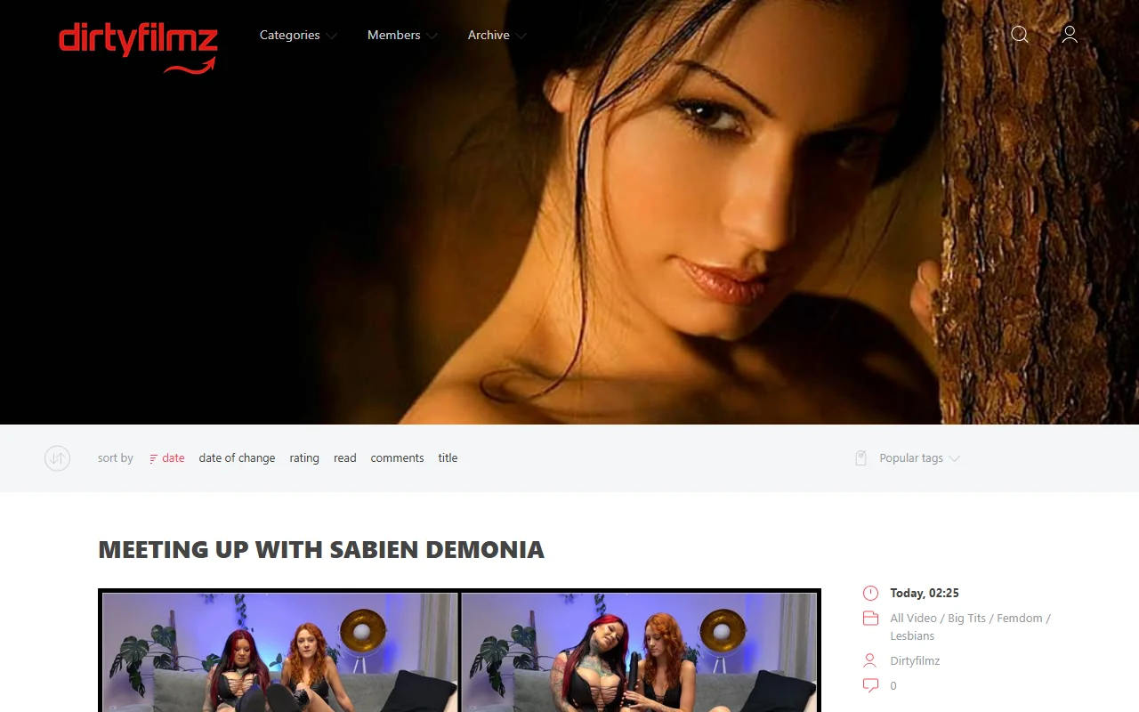 Screenshot: Dirtyfilmz Website Review Screenshot of Dirtyfilmz Website Review